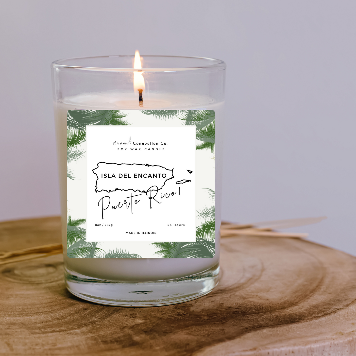 Immerse yourself in the vibrant essence of Puerto Rico with "Isla Del Encanto," a candle that beautifully blends the refreshing scents of sand and sea salt with the delicate floral notes of orchids.