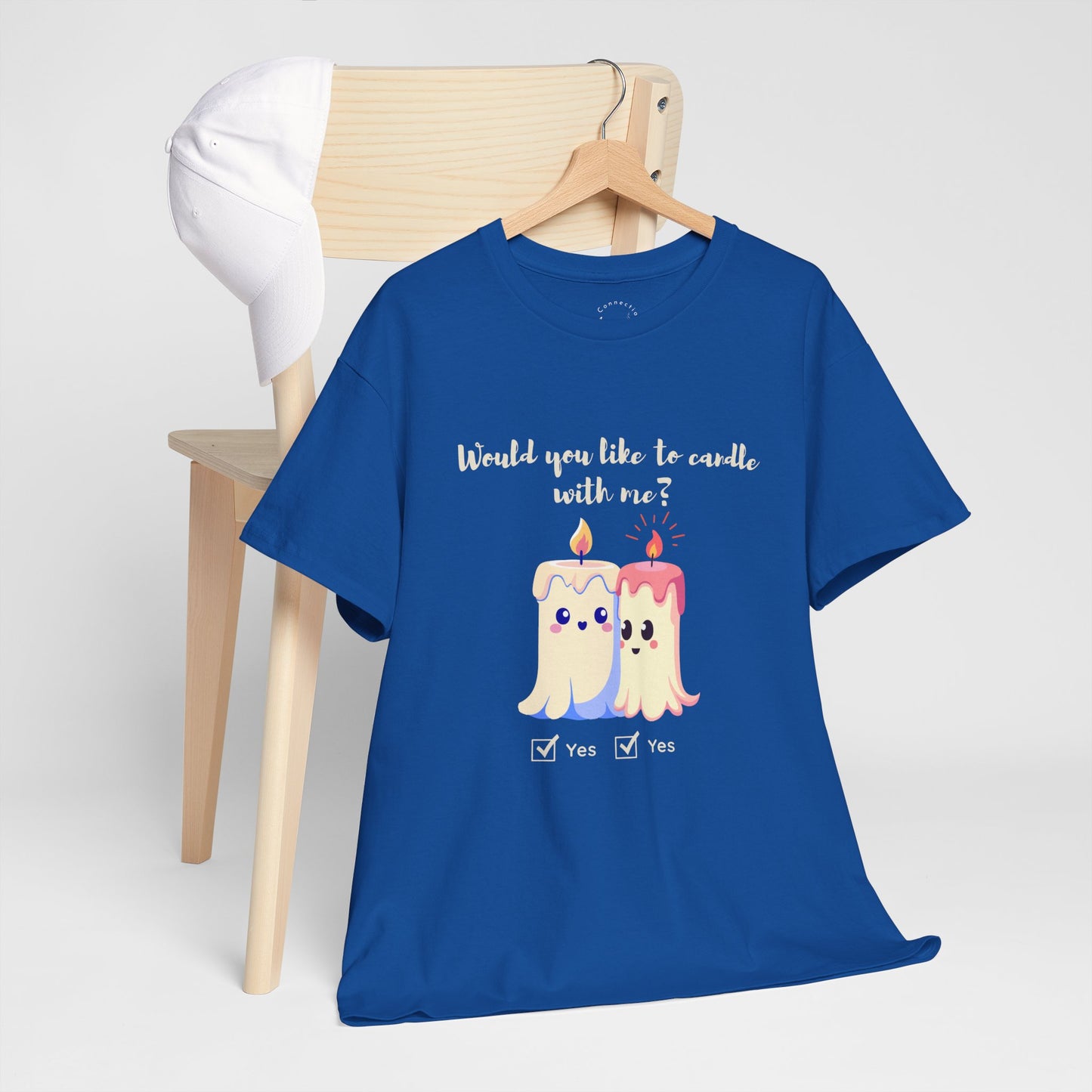 'Would You Like to Candle With Me' T-Shirt — Romantic Candlelight Couple Tee