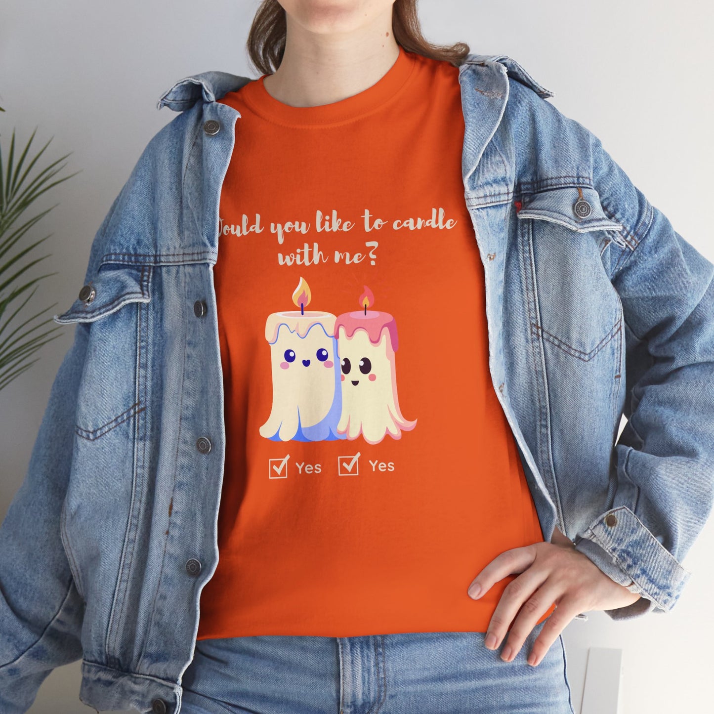 'Would You Like to Candle With Me' T-Shirt — Romantic Candlelight Couple Tee