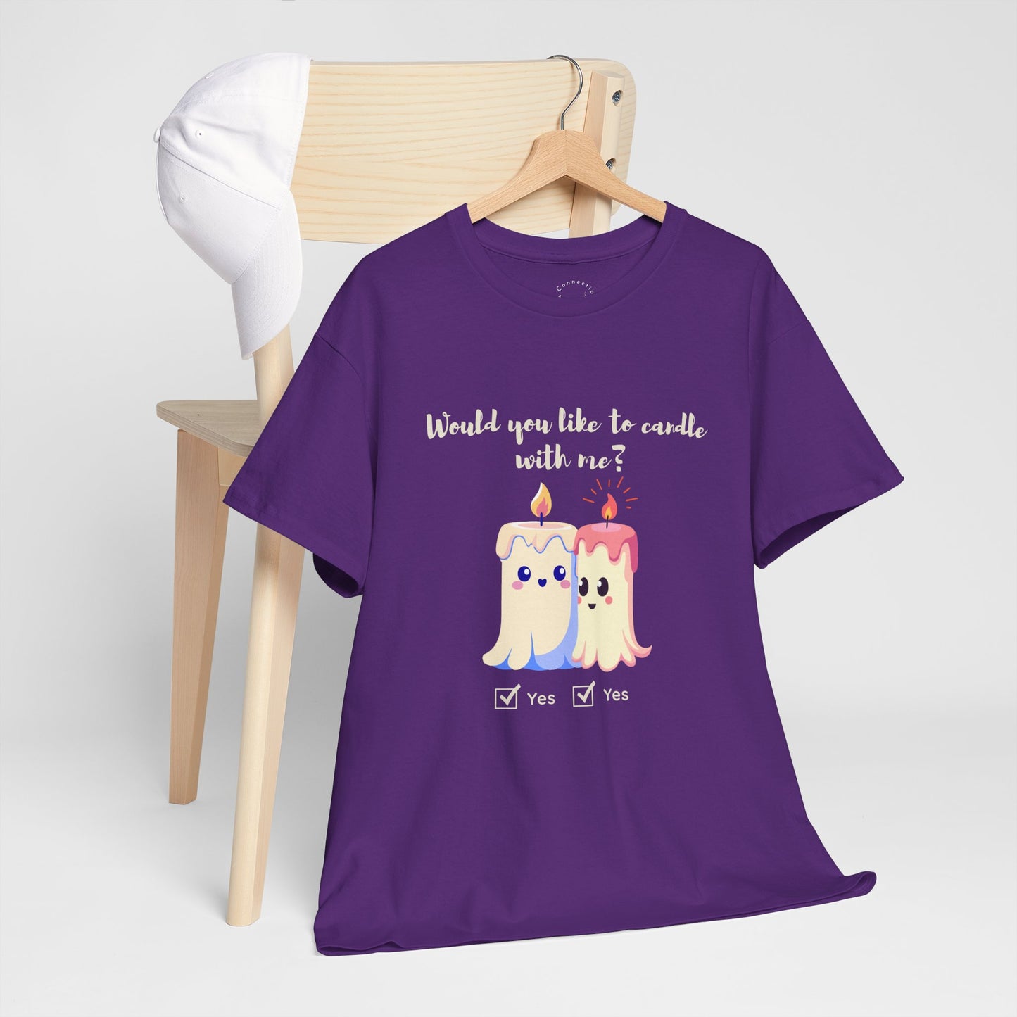 'Would You Like to Candle With Me' T-Shirt — Romantic Candlelight Couple Tee