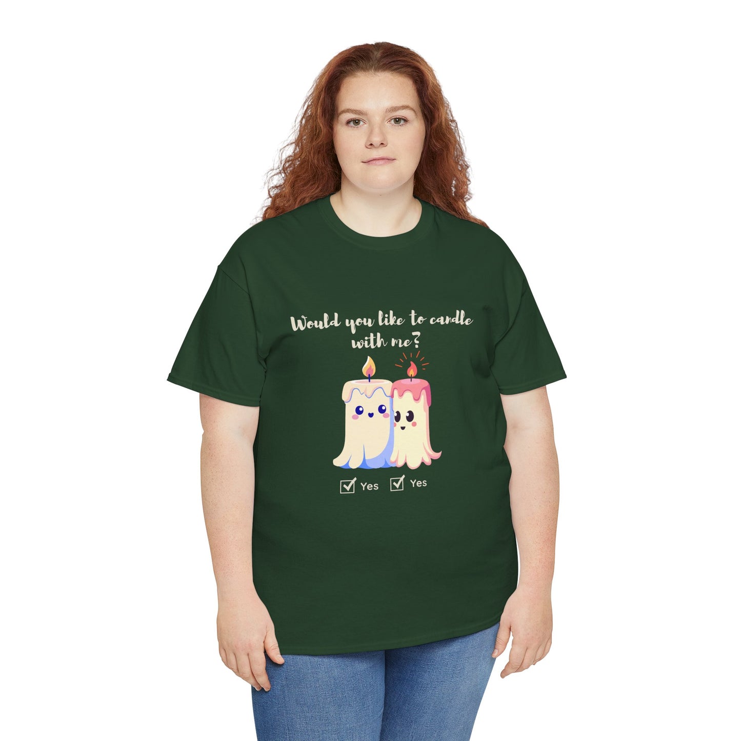'Would You Like to Candle With Me' T-Shirt — Romantic Candlelight Couple Tee