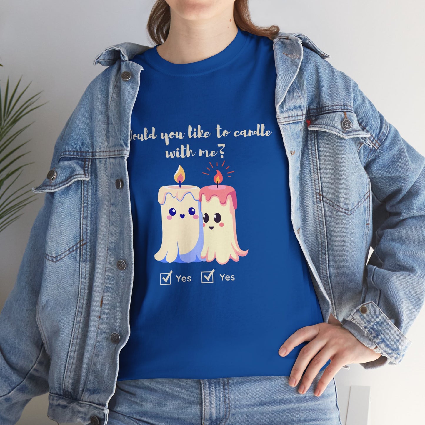 'Would You Like to Candle With Me' T-Shirt — Romantic Candlelight Couple Tee