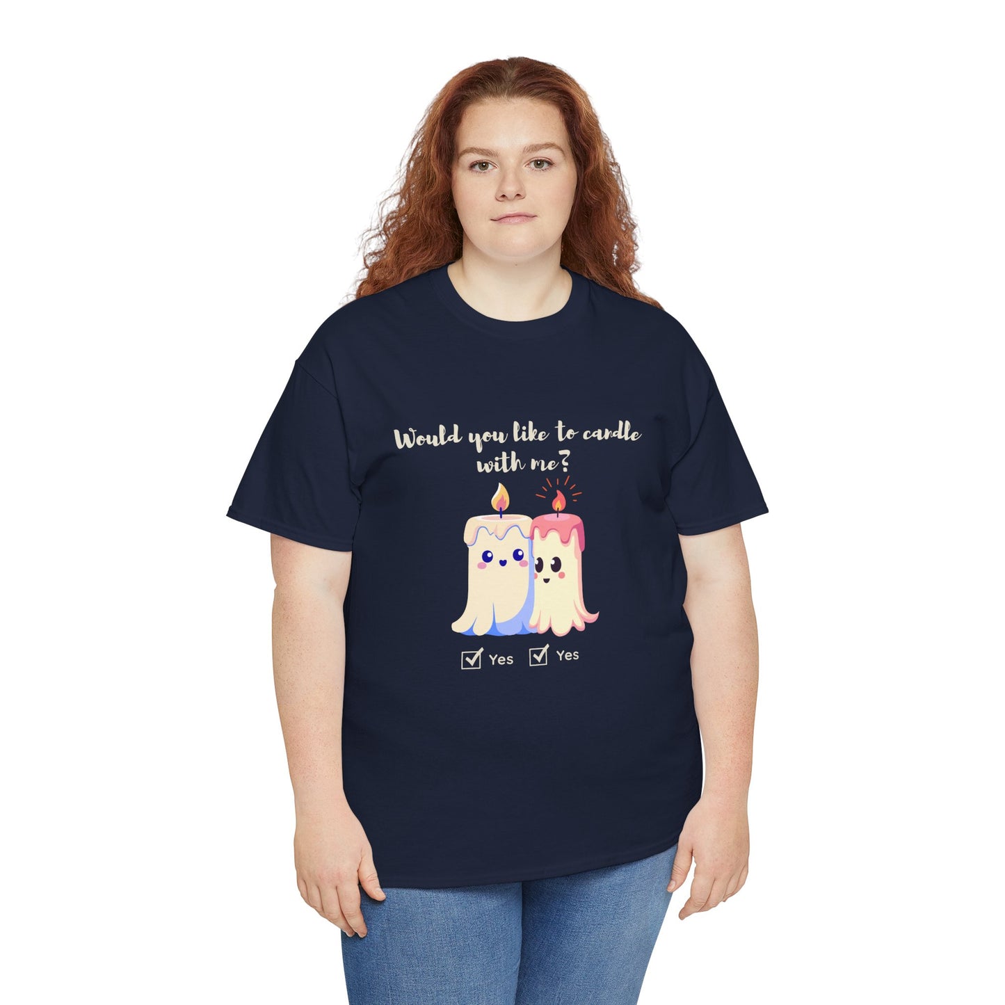 'Would You Like to Candle With Me' T-Shirt — Romantic Candlelight Couple Tee