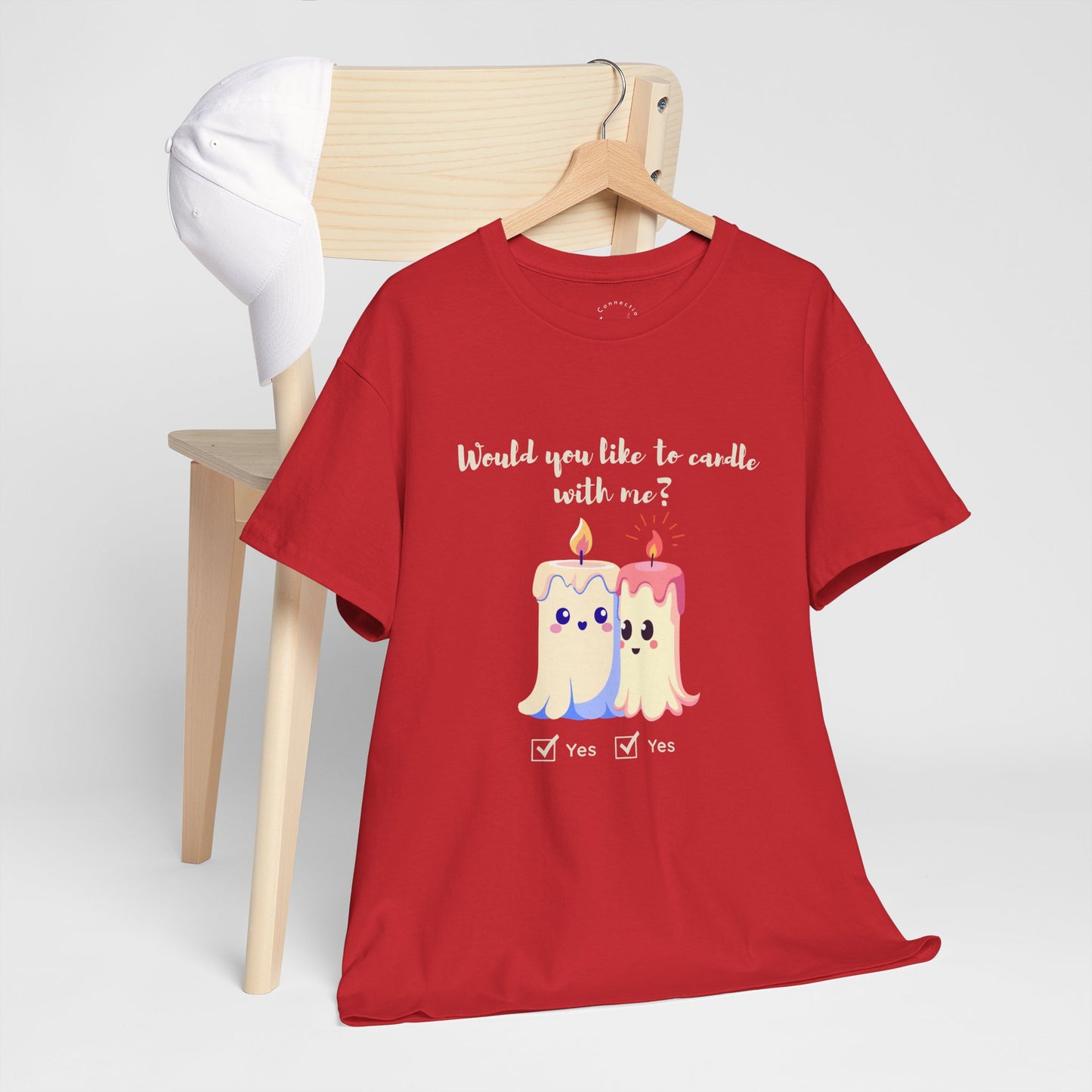 'Would You Like to Candle With Me' T-Shirt — Romantic Candlelight Couple Tee
