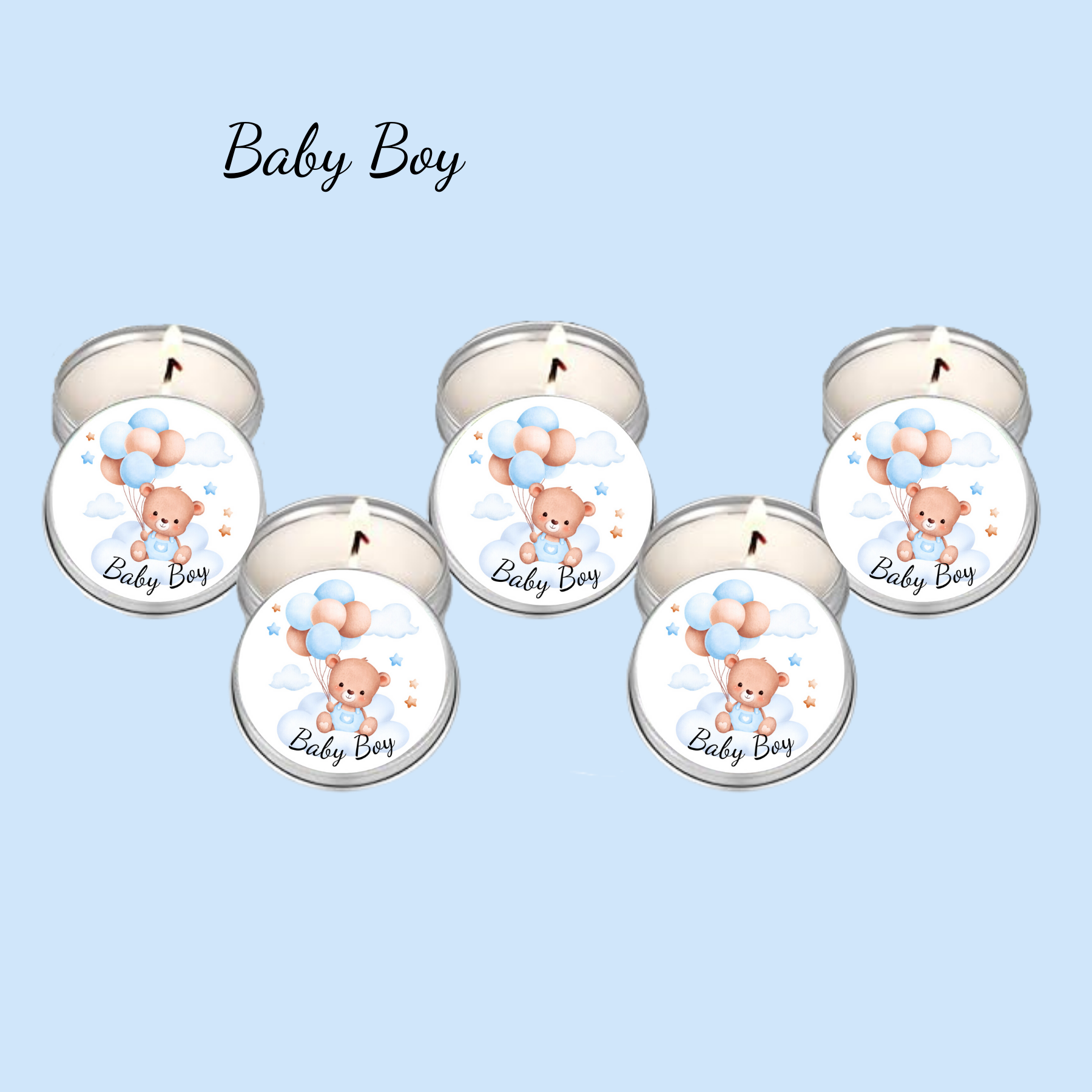 Baby Boy Party Favor Tin Candle 50 – 1.5oz