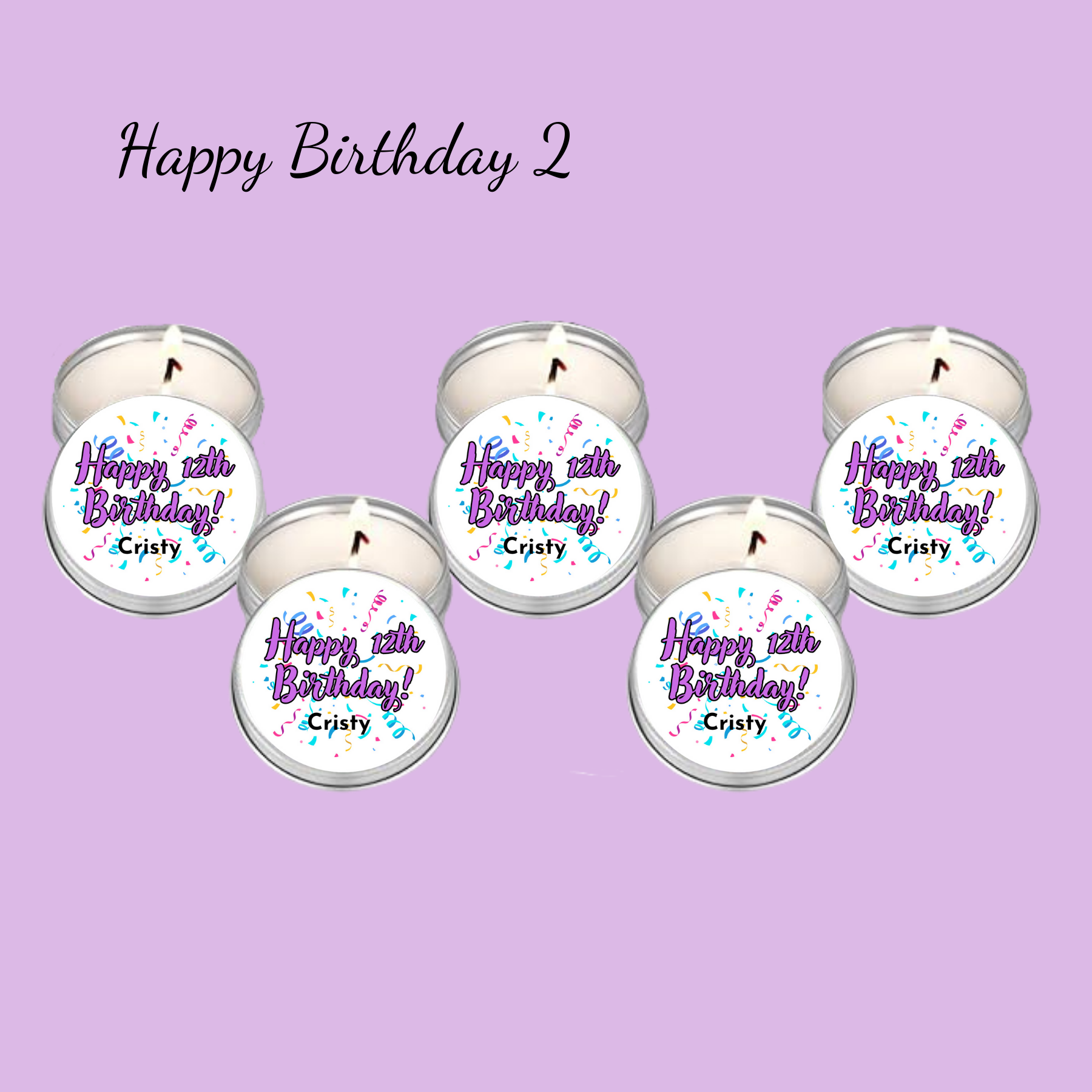 Happy Birthday Party Favor Tin Candle 50 – 1.5oz