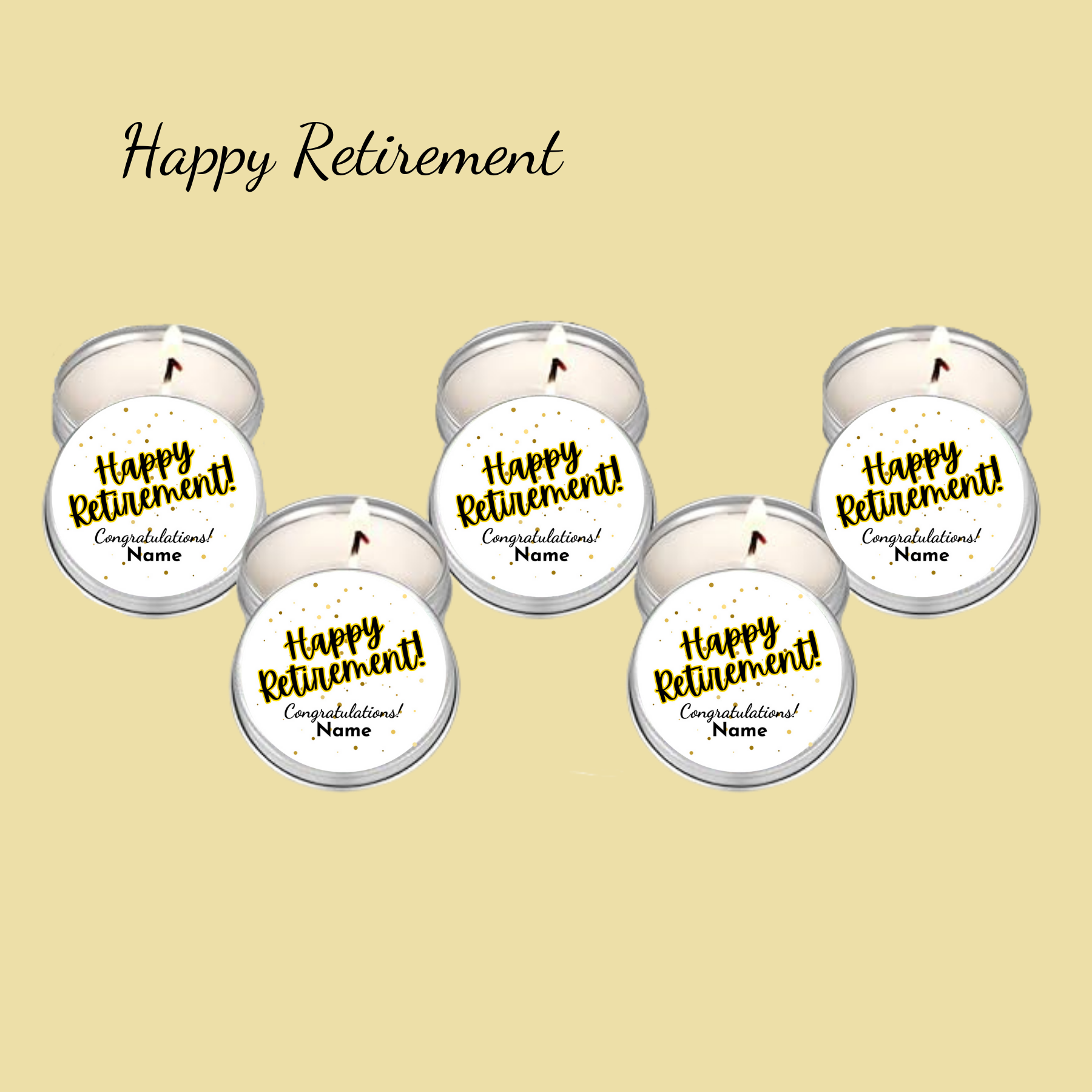 Happy Retirement Party Favor Tin Candle 50 – 1.5oz