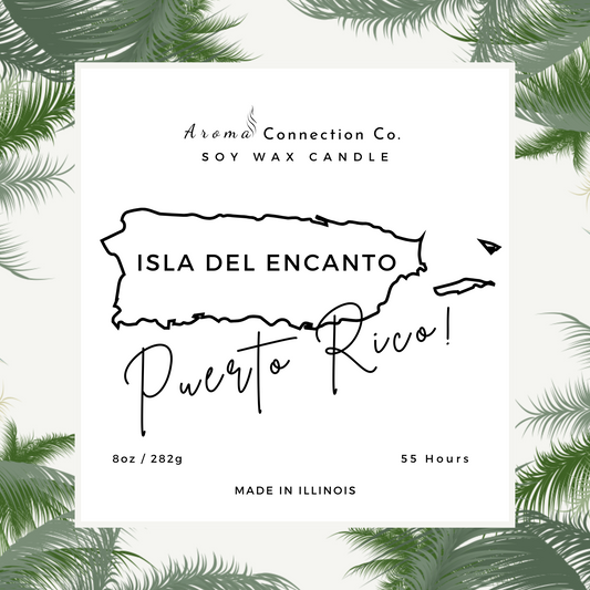 Immerse yourself in the vibrant essence of Puerto Rico with "Isla Del Encanto," a candle that beautifully blends the refreshing scents of sand and sea salt with the delicate floral notes of orchids.