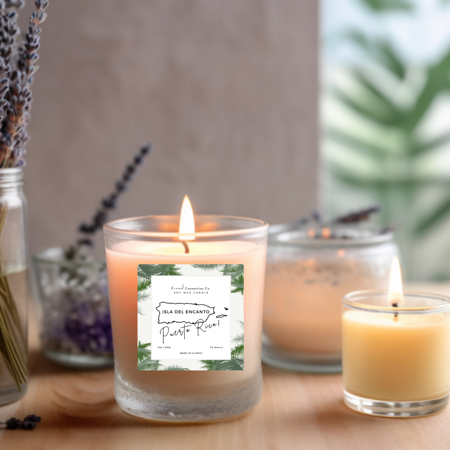 Immerse yourself in the vibrant essence of Puerto Rico with "Isla Del Encanto," a candle that beautifully blends the refreshing scents of sand and sea salt with the delicate floral notes of orchids.