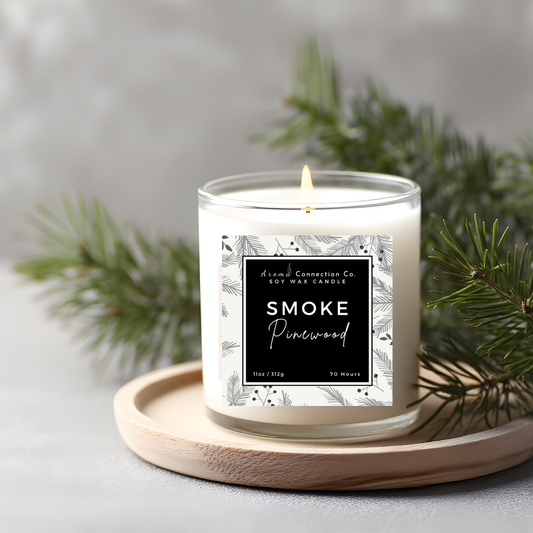 Escape to the heart of the forest with Smoke Pinewoods 11oz candle—a deep, grounding blend of smoky woods and roasted pinecones. 
